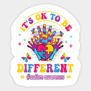 It's Ok To Be Different Autism Awareness Puzzle Pieces Sticker